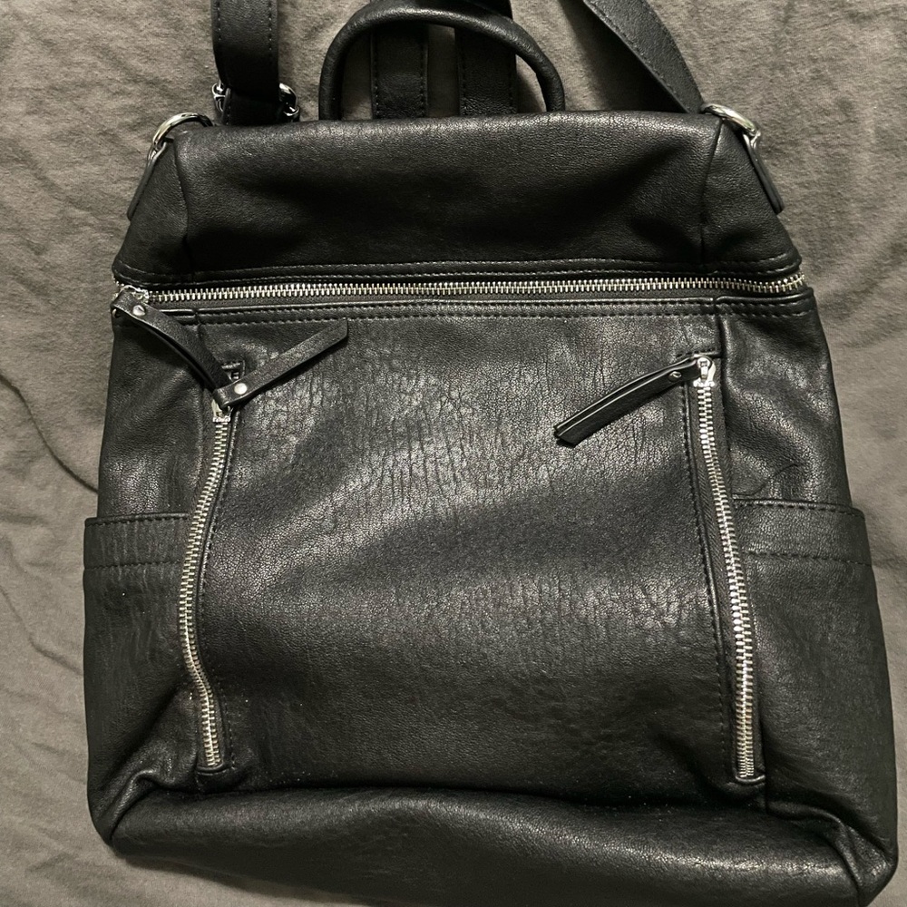 Black backpack purse